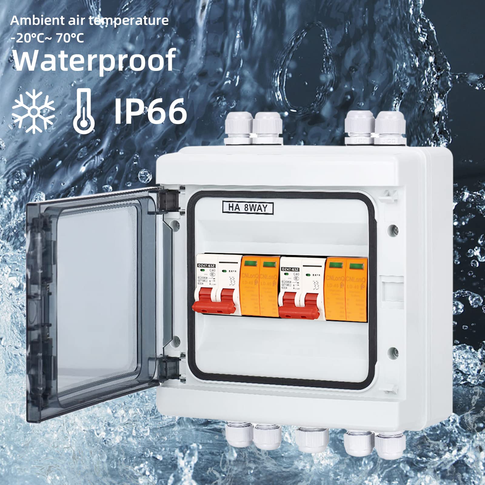 Protezione Sovratensioni Fotovoltaico HENYEER - Interruttore Isolatore CC 40A/1000V, 2 Stringhe, IP65 - Foto 6