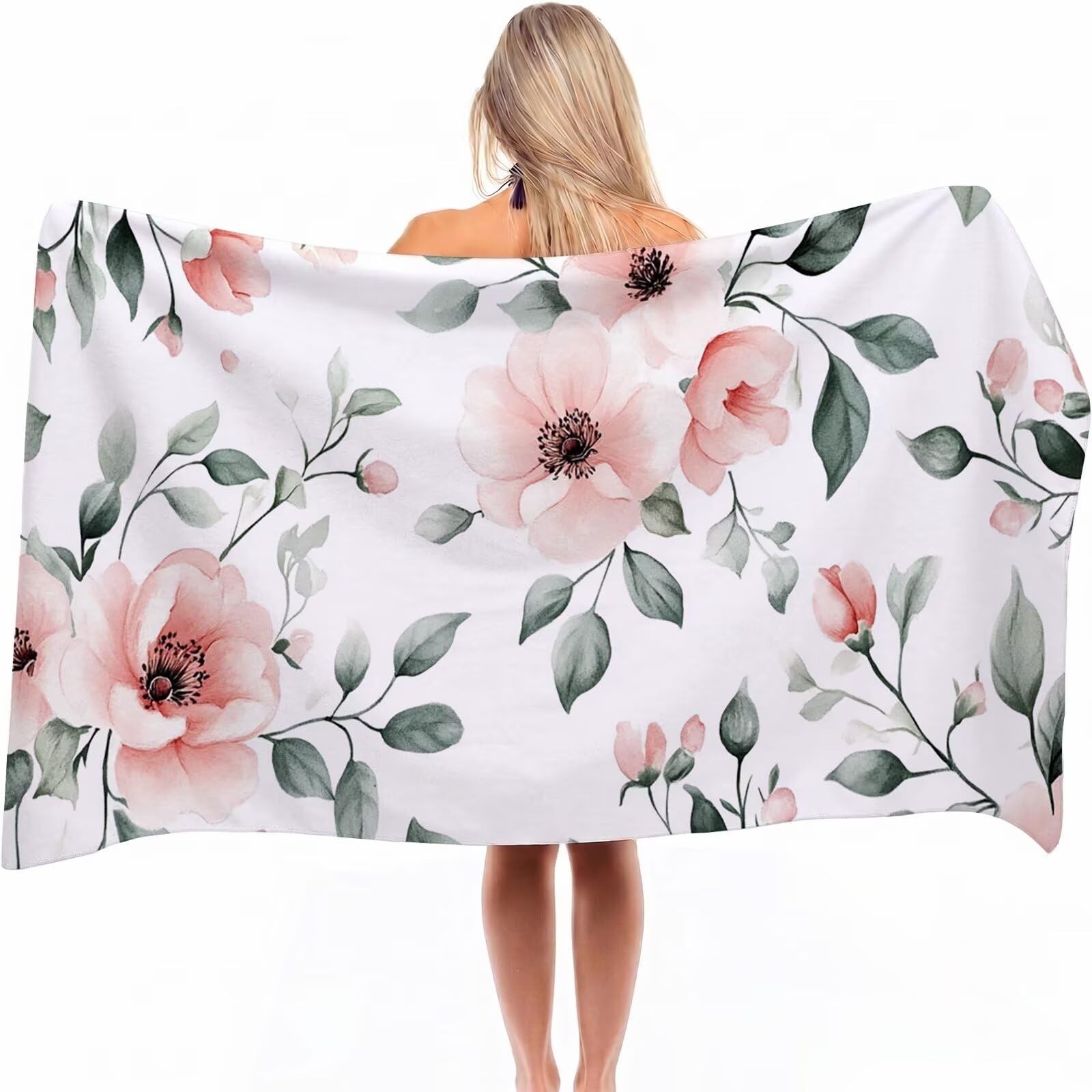 Serviette de plage microfibre grande taille drap de bain piscine voyage fleur