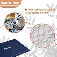 Vista 3 de Lavievert Mesa de rompecabezas de 1500 piezas con 4 cajones y cubierta, meseta de rompecabezas de madera con juego de alfombrilla de rompecabezas