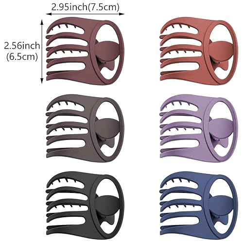 Miniatura 2 de 6 pinzas planas de cocodrilo para el cabello, pinzas de pelo curvadas francesas de 2.95 pulgadas, volumen mate, fuerte sujeción de plátano, pinzas