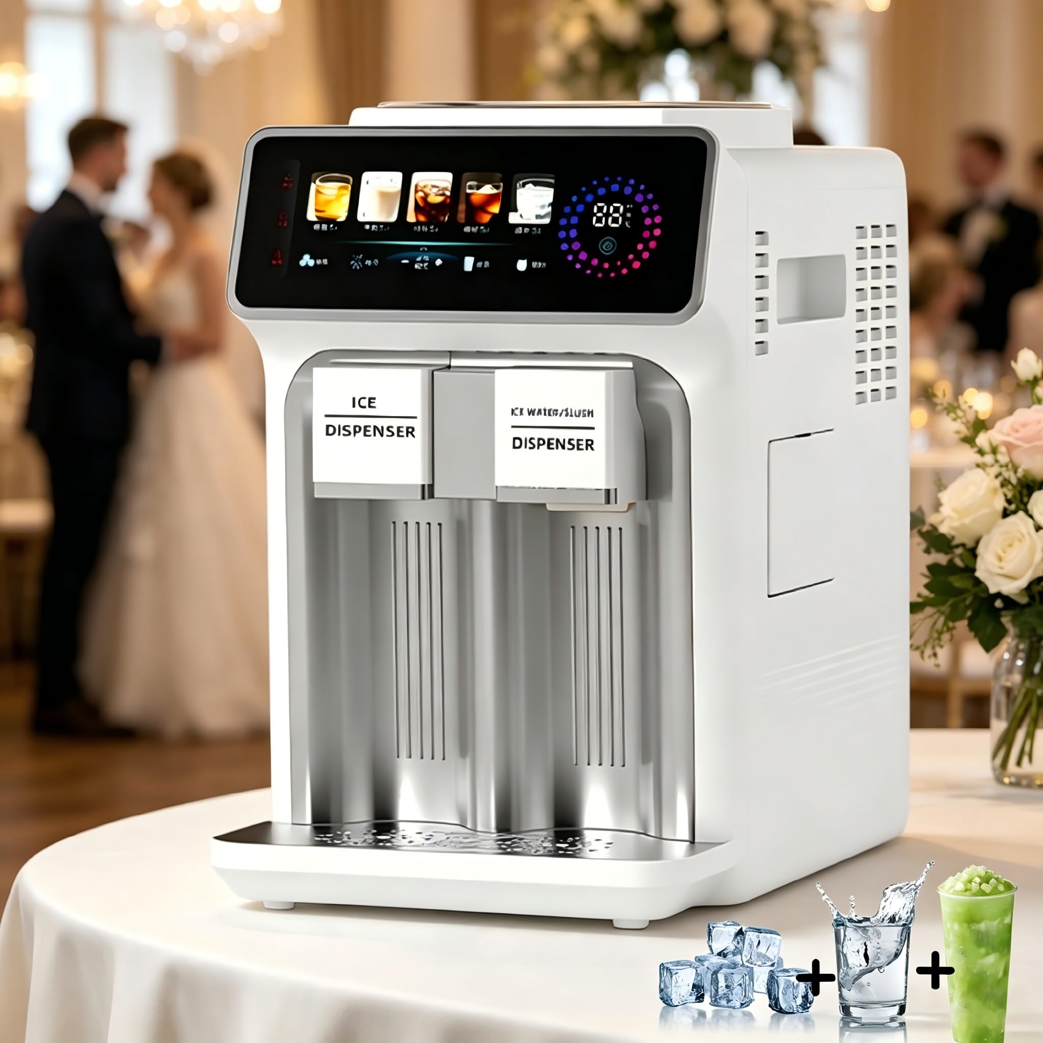 WANGYYDS 3-in-1 Water Dispenser with Ice Maker white