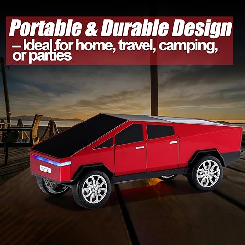 Miniatura 7 de Replica de altavoz Bluetooth de camioneta futurista, modelo inalámbrico portátil con pantalla de visualización, estéreo HD, emparejamiento TWS,