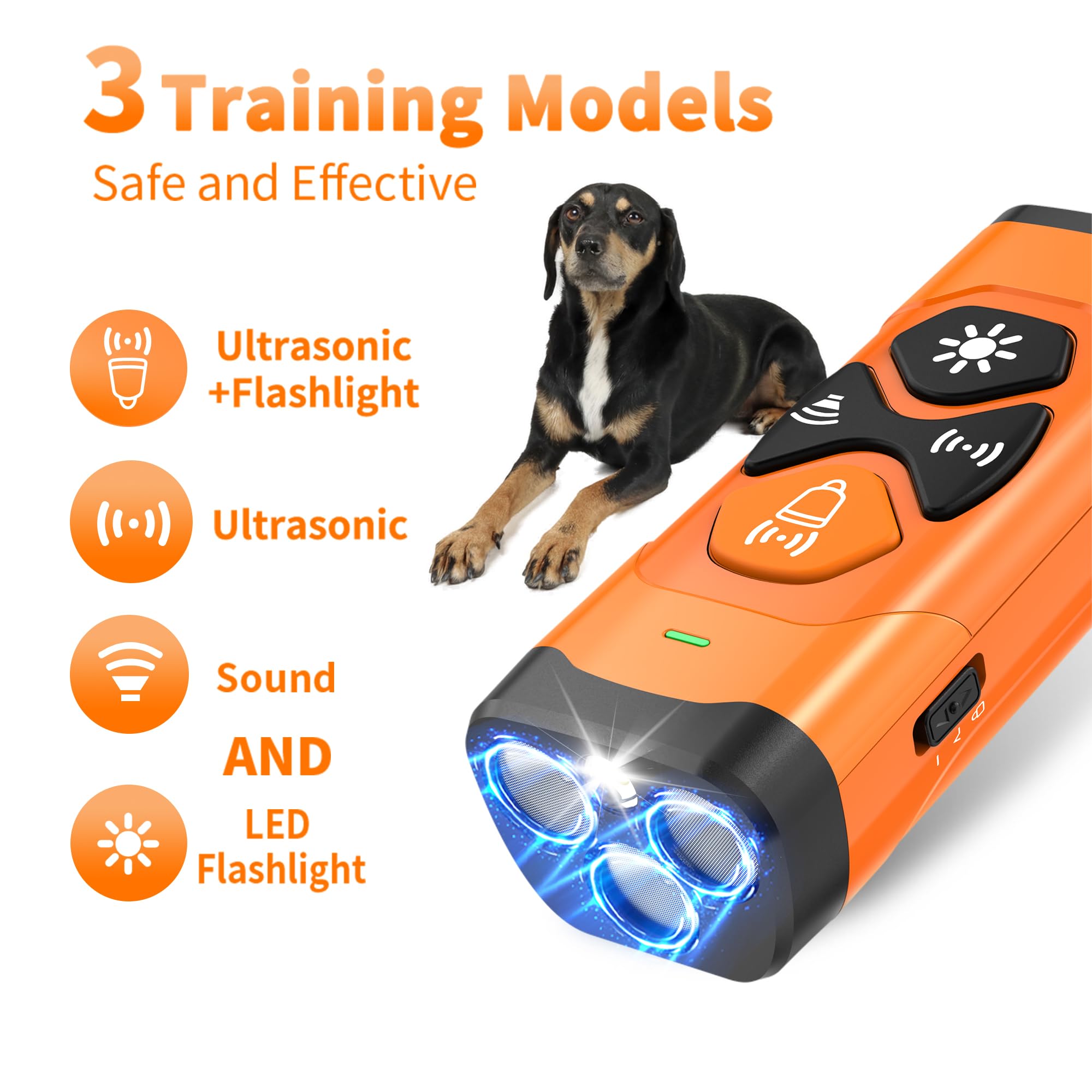 Appareil anti-aboiement à ultrasons pour chien - Appareil de dissuasion pour chiot ou voisin - Appareil sûr et efficace - Appareil anti-aboiement portable pour chiens - Utilisation intérieure