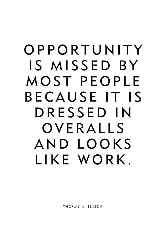 Thomas Edison Opportunity Quote Amazon.com: Thomas Edison Motivational Quote"Opportunity" Unframed Poster  Or Print : Handmade Products