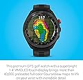 Premium AMOLED GPS Golf Watch with 43,000 Preloaded Course Maps High-detail GPS golf watch with 1.4-inch AMOLED display showing CourseView layout and preloaded course maps