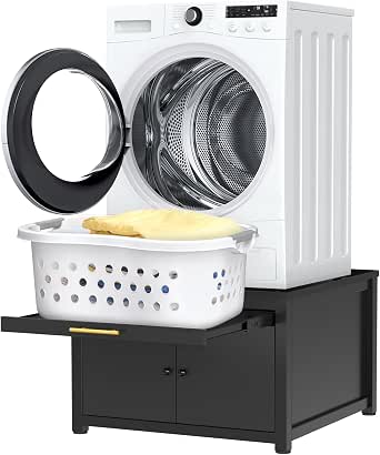 GDLF 29" Laundry Pedestal with Storage, Black