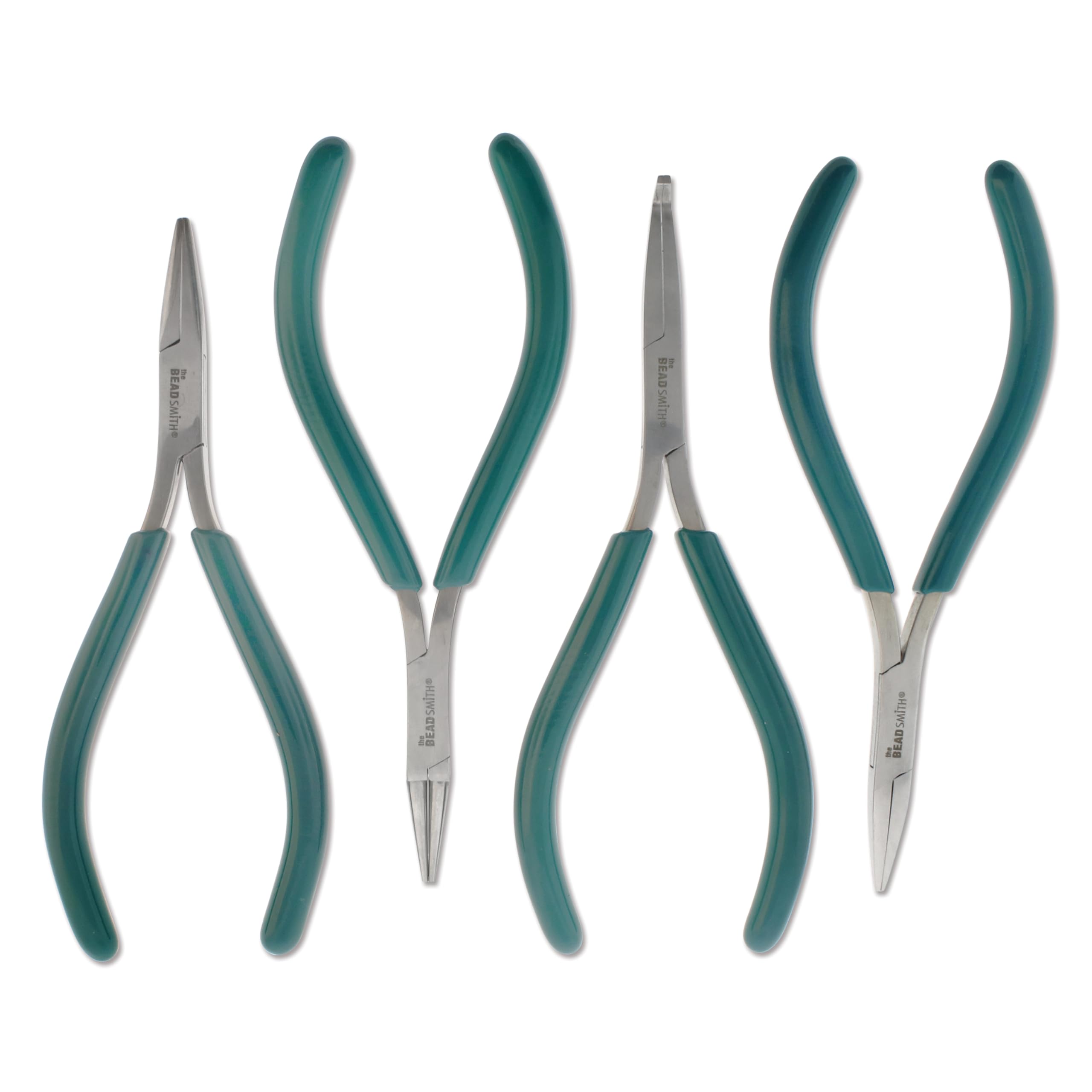 The Beadsmith Silver Micro-Fine 4-Piece Plier Set With Storage Case – 5" Chain Nose, Round Nose, Flat Nose & Bent Nose Pliers, Precision Jewelry-Making Tools For Beading & Wirework