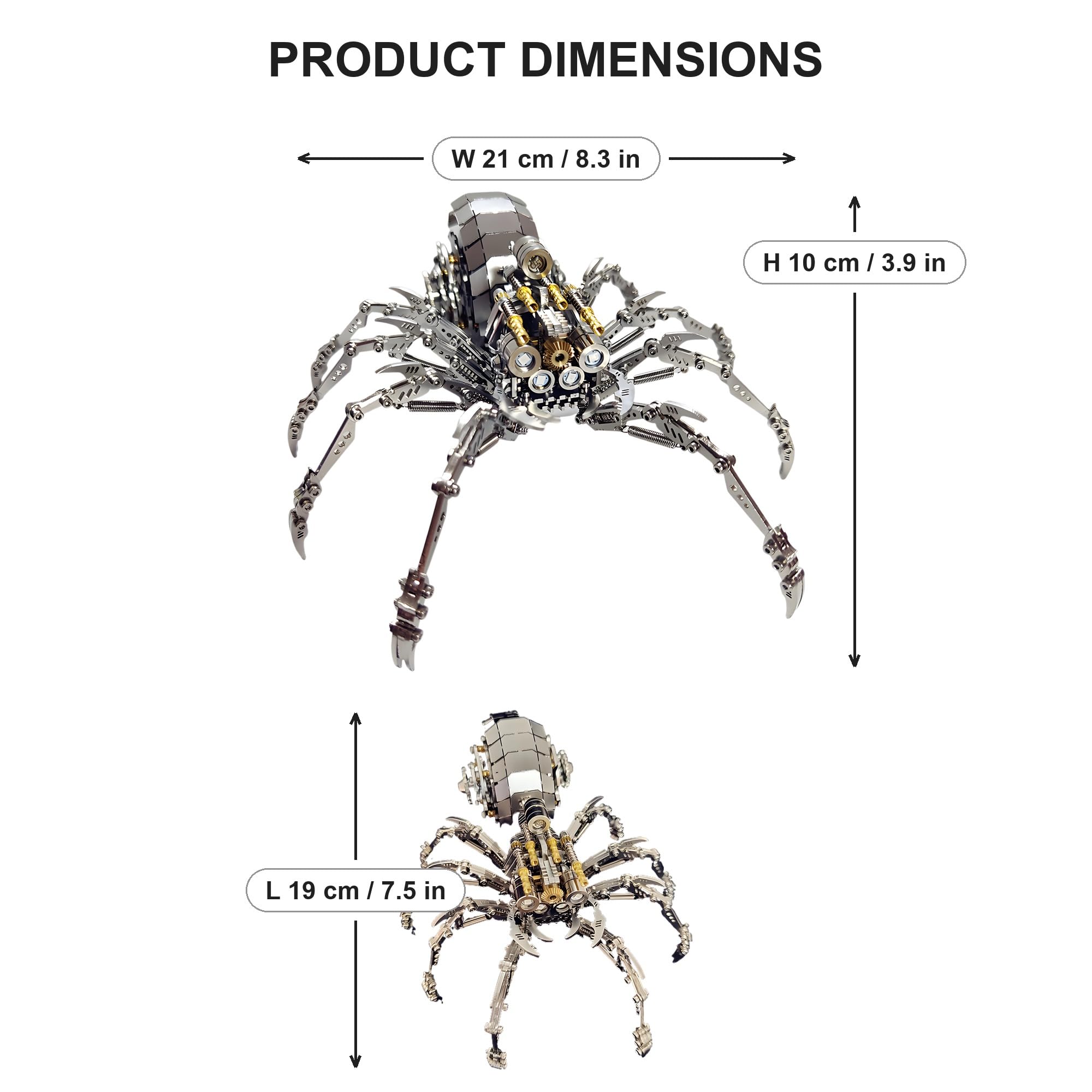 Puzzle 3D de Metal para Adultos, Araña 510 Piezas con LED