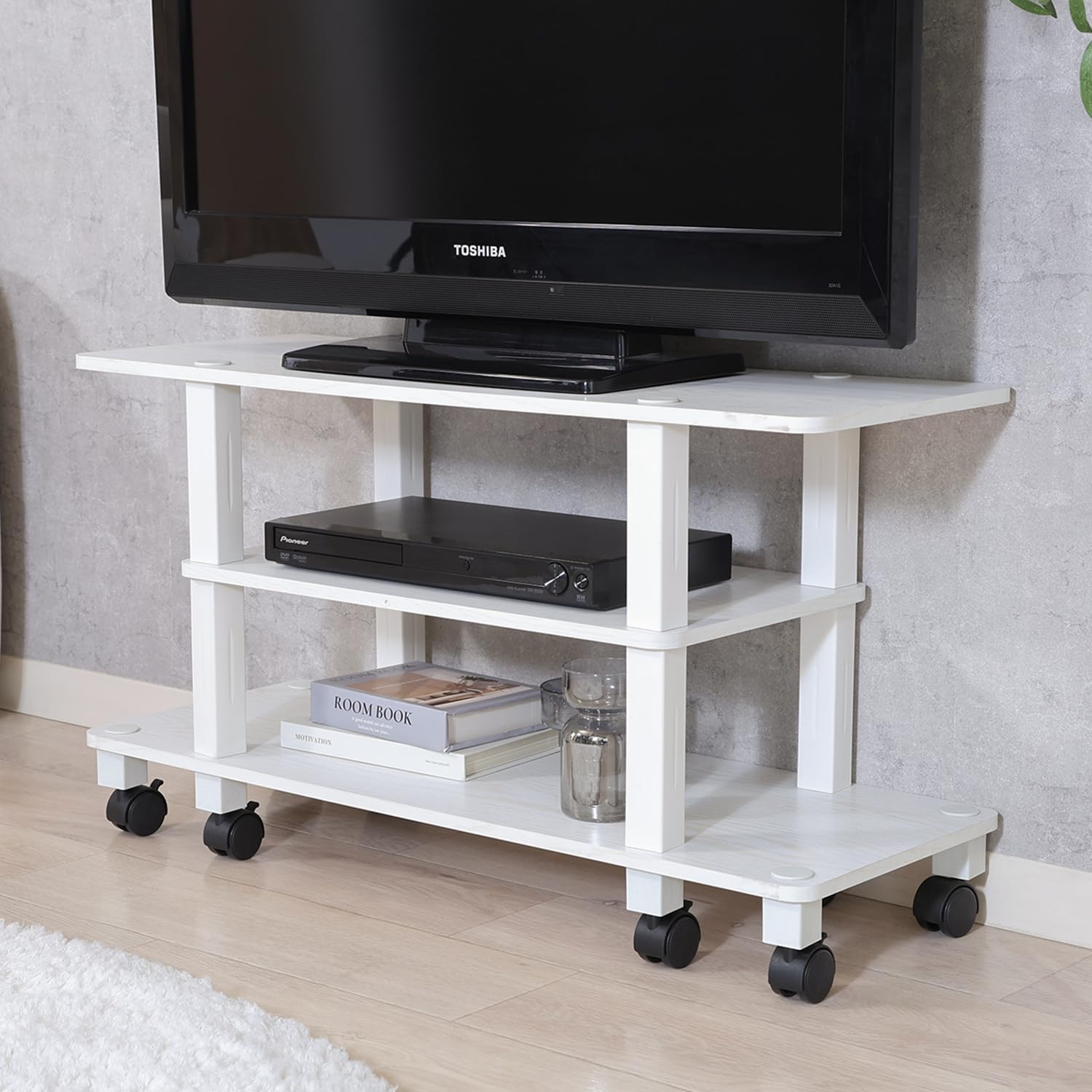 Amazon.co.jp: 不二貿易 キャスター付きテレビ台 コーナータイプ 工具