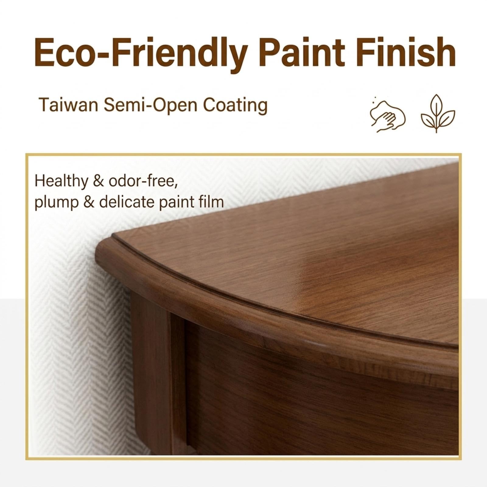Console Demi-Lune en Bois avec tiroir – Console d’entrée étroite avec Rangement/Table d’appoint Demi-Lune Vintage pour canapé, adaptée au Salon, à l’entrée(Dark Walnut,90cm/35.4in)