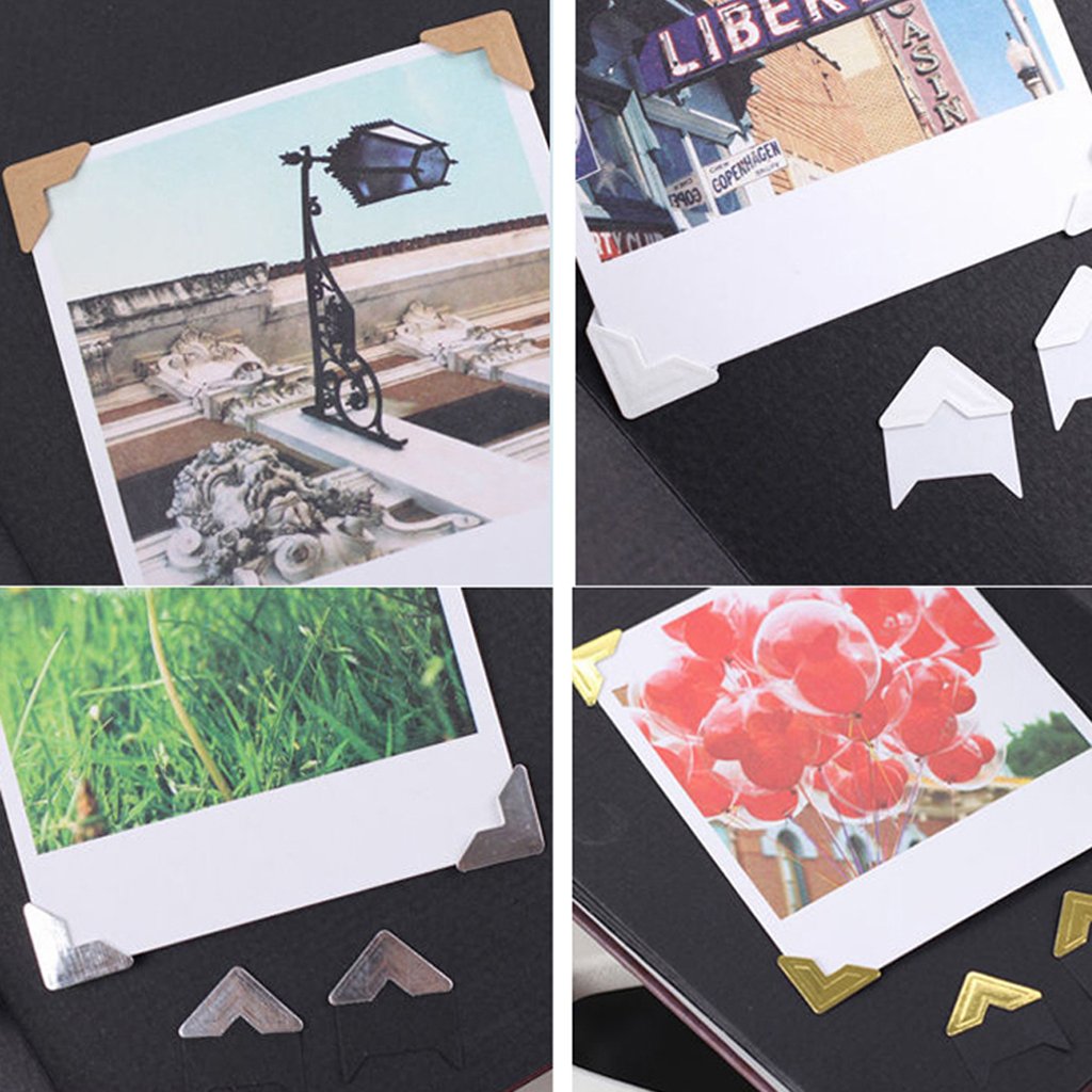 Heavy Driver® 5 Sheet DIY Photo Album Scrapbook Corner Sticker Black 4