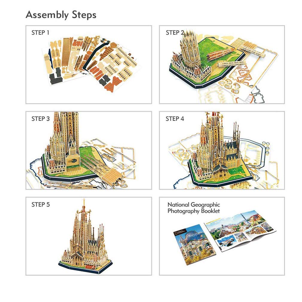 3D 立体　ジグソーパズル【スペイン・サグラダファミリア】 Amazon | 3Dジグソーパズル建築モデルキット、スペインバルセロナ