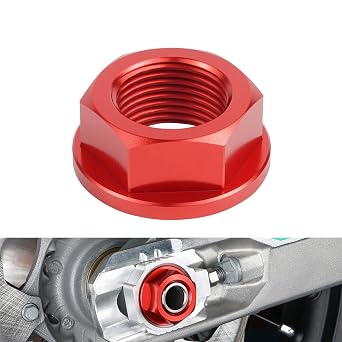 NICECNC Red Compatible Rear Axle Nut Aluminum Compatible with Beta 250/300 RR 2T Enduro Racing 2013-2024 390/430/500RR-S 4T 2015-2024 450/400RR 4T Enduro 2010-2014 See Fitment