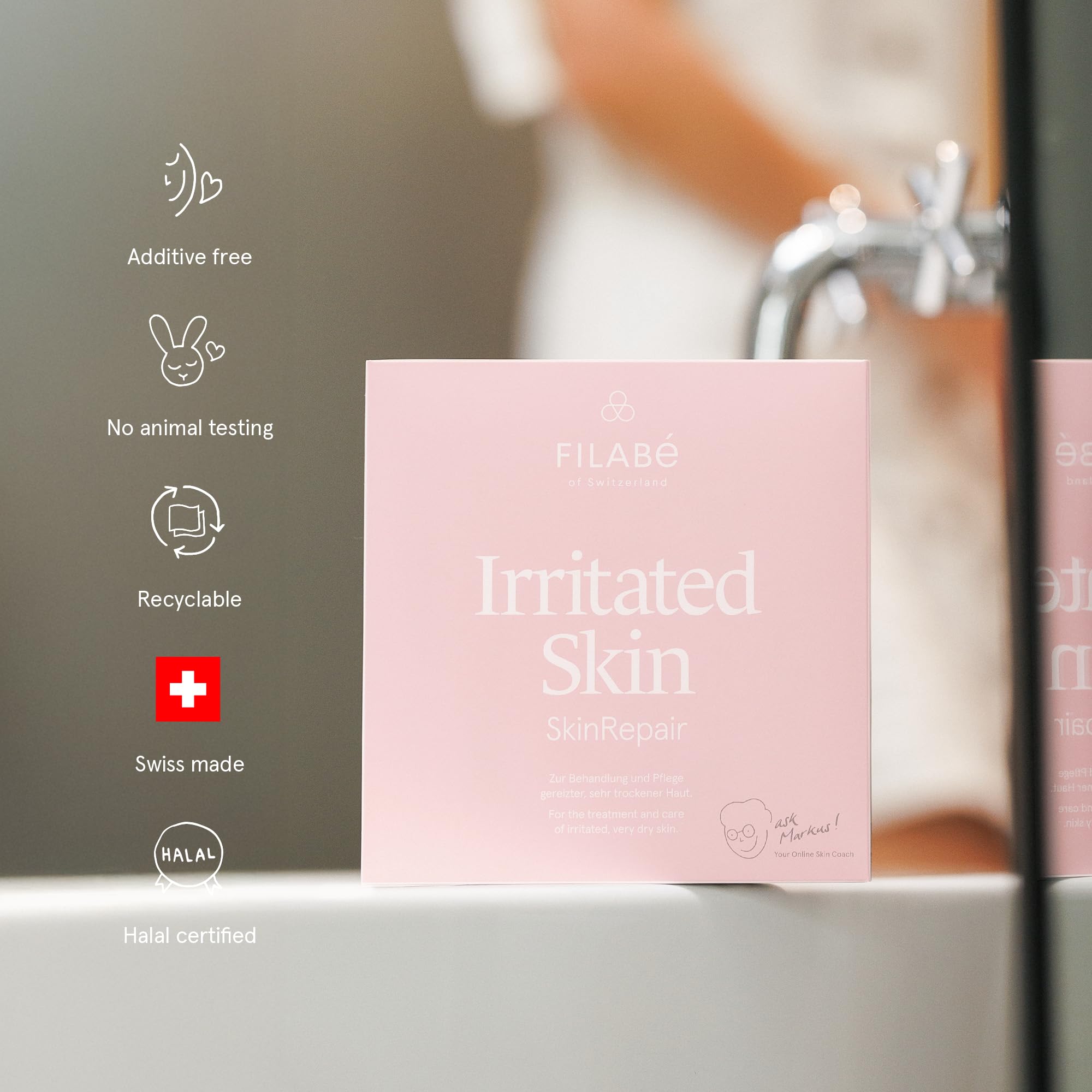 of Switzerland – Irritated Skin – pielęgnacja twarzy dla bardzo wrażliwej skóry z zaczerwienieniami i suchymi, podrażnionymi miejscami, opakowanie z 28 zastosowaniami, wegańska i bez dodatków, Szwajcaria made