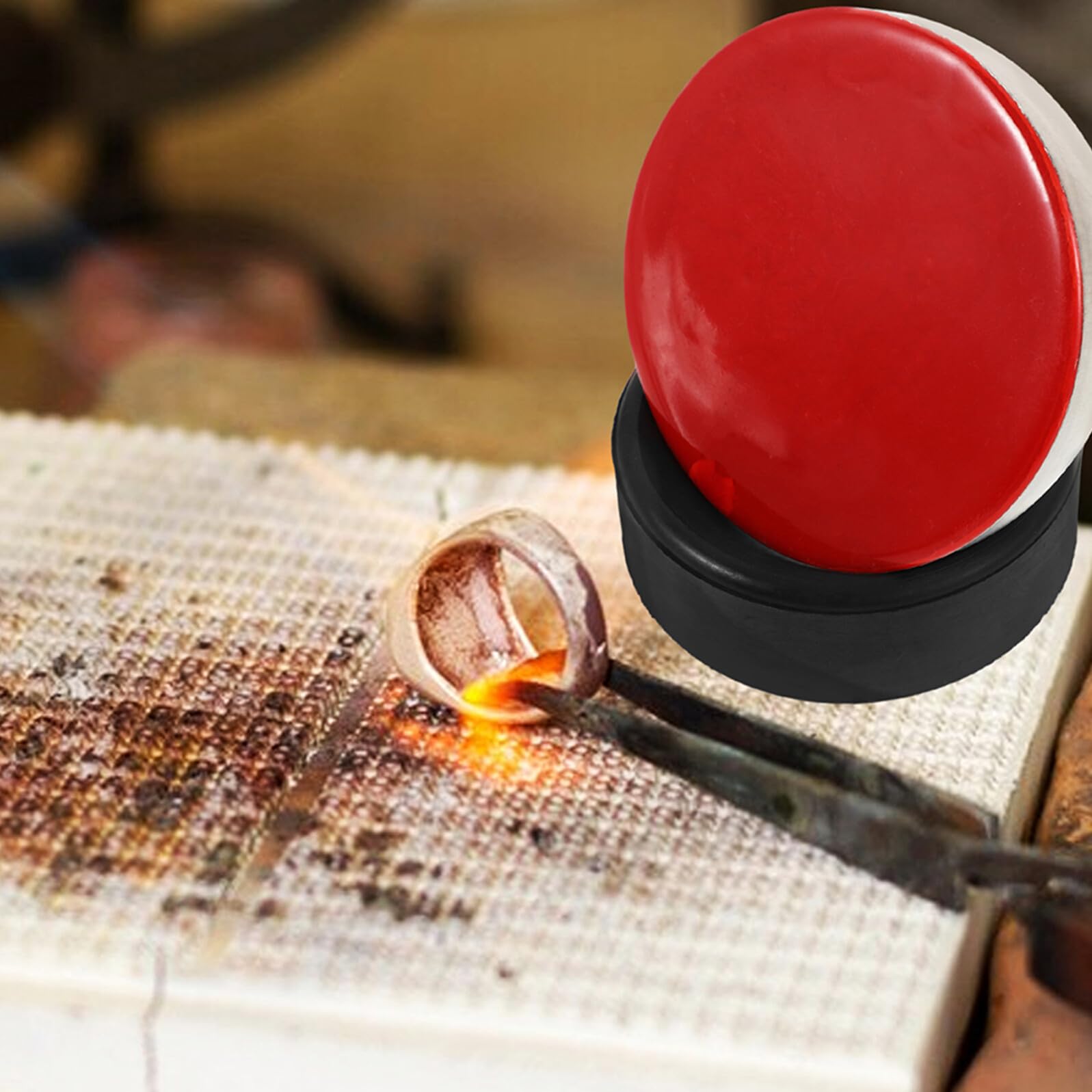 Mobestech Kit de Herramientas y Bola de Lacre y Cera de Fuego Acero Inoxidable para Hacer Joyas para Joyería Base Adecuado para Incrustaciones y Elaboración Artesanal