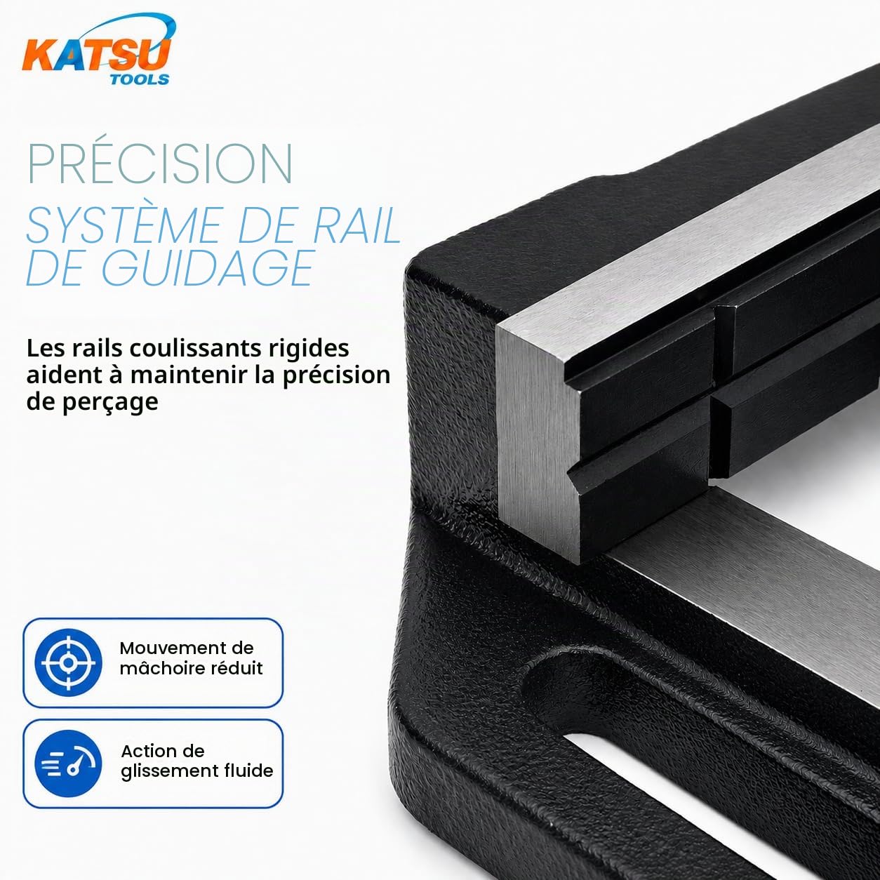 KATSU Étau pour Perceuse à Colonne 5" 125mm Précision professionnelle Type Allemand Pilier Banc Perceuse Étau pour Atelier Fraiseuse Machines 4022765