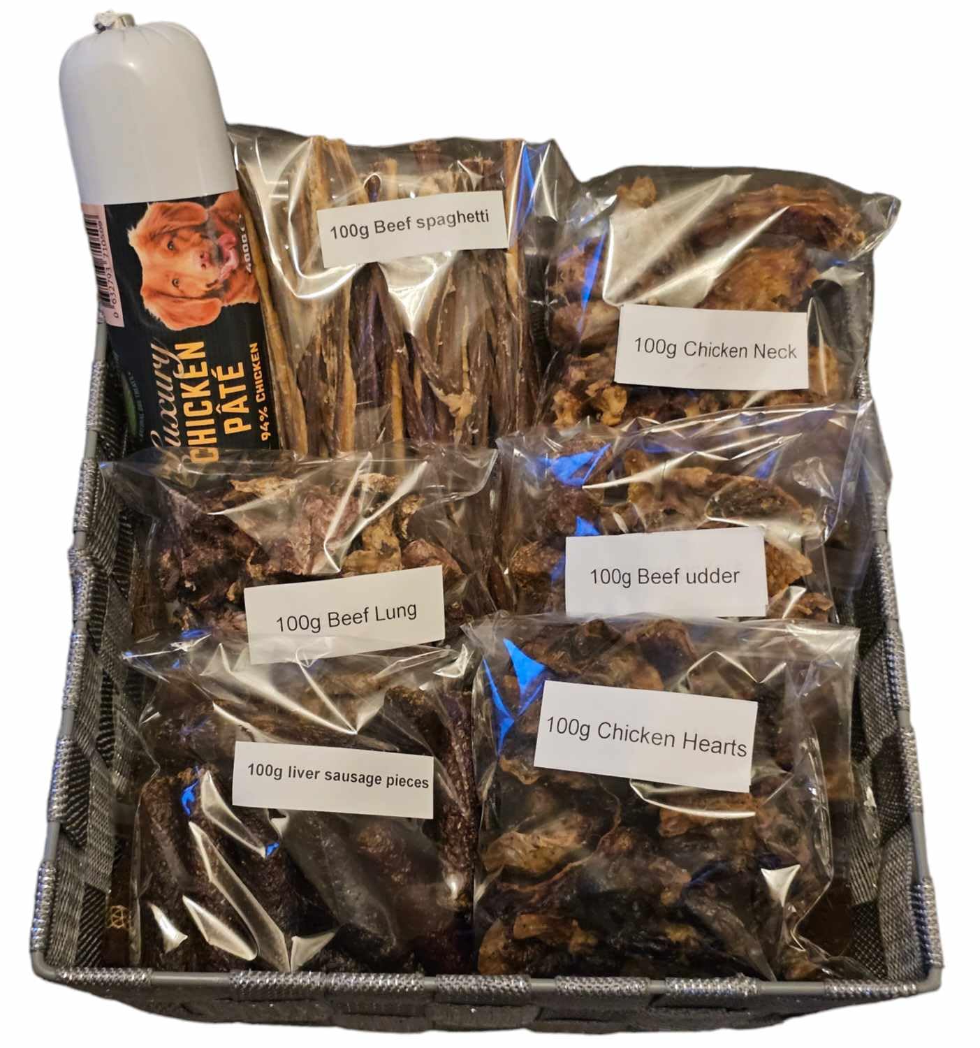 **Large Training Treat Bundle** NATURAL VARIETY TREATS FOR DOGS GIFT BOX Pate Beef Lung Chicken Heart Chicken Neck