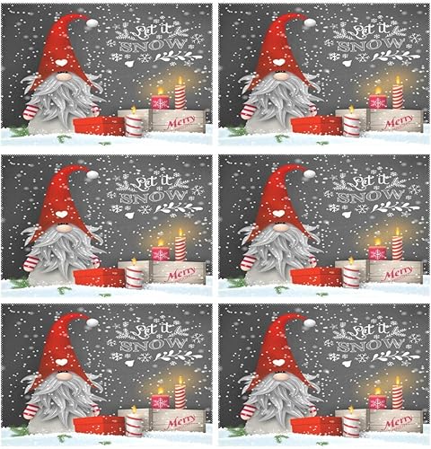 Miniatura 6 de Wamika - Manteles individuales de diseño de rayas, diseño de corazones y flores, antideslizantes, lavables, resistentes al calor, para cocina,