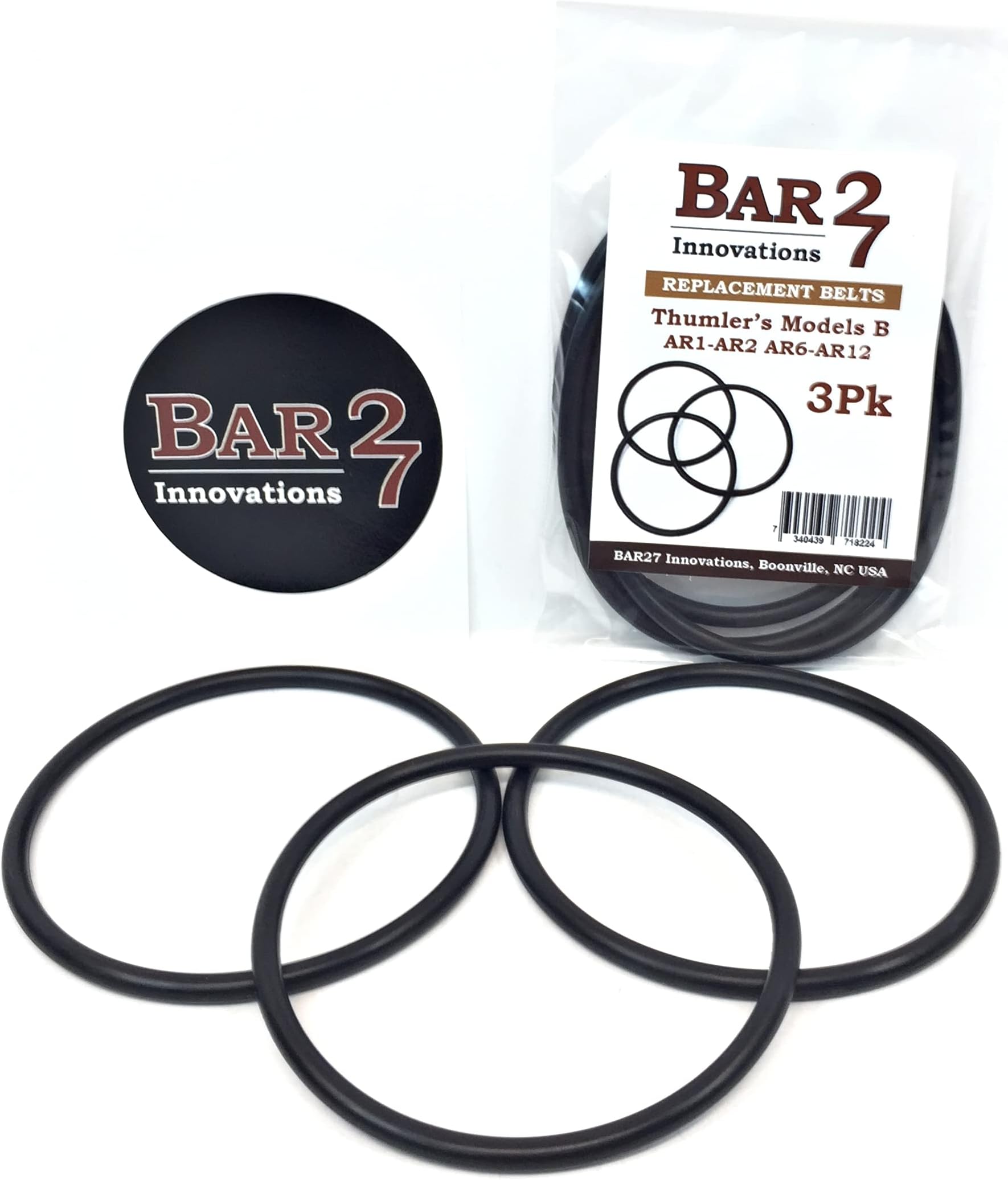 Bar27 Rock Tumbler Replacement Drive Belts 3 Pack