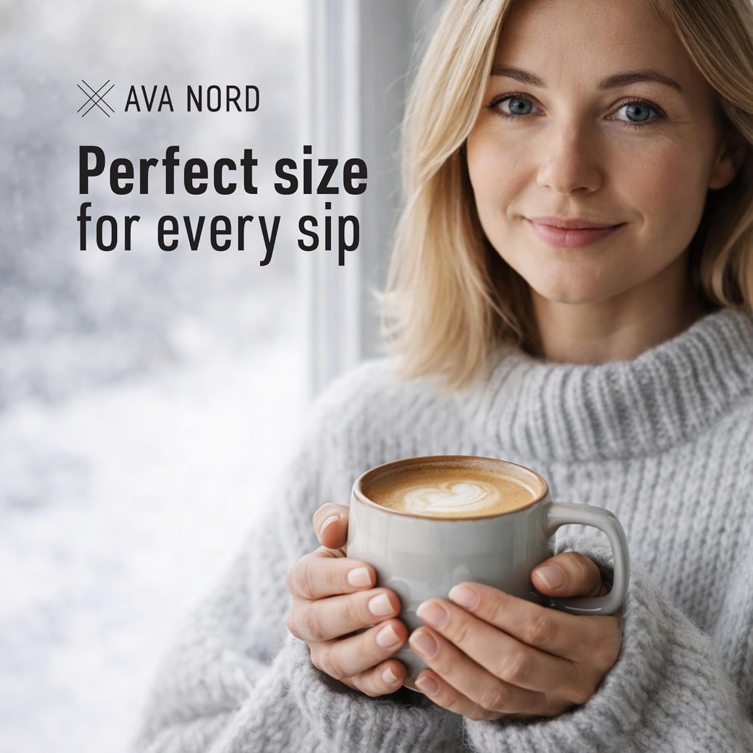 Ceramic Coffee Mugs Set of 4 | 12 oz Stoneware Coffee Cups | Lead-Free, Non-Toxic | Microwave and Dishwasher Safe | Comfortable Handle | Aesthetic Nordic Design for Tea and Latte | Sage Ash - Image 4