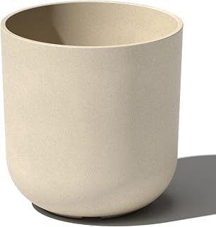 Veradek Mason Series Lima Round Planter - Durable Plastic-Stone Composite for Indoor/Outdoor Succulents, Flowers & Small Plants with Drainage Holes