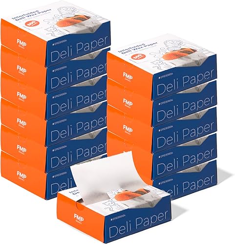 Miniatura 56 de Fit Meal Prep Paquete de 500 hojas de papel encerado de 10 x 10.75 pulgadas para alimentos, envolturas de papel sándwich precortadas entrelazadas a