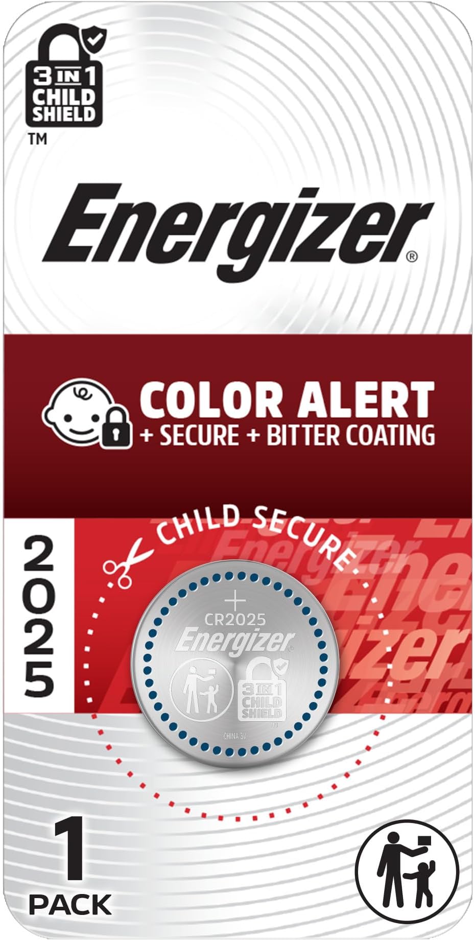 Energizer ECR2025BP Lithium 3V Non-Rechargeable Battery (Litio, Button/Coin, 3V, CR2025, 163mAh, Silver)