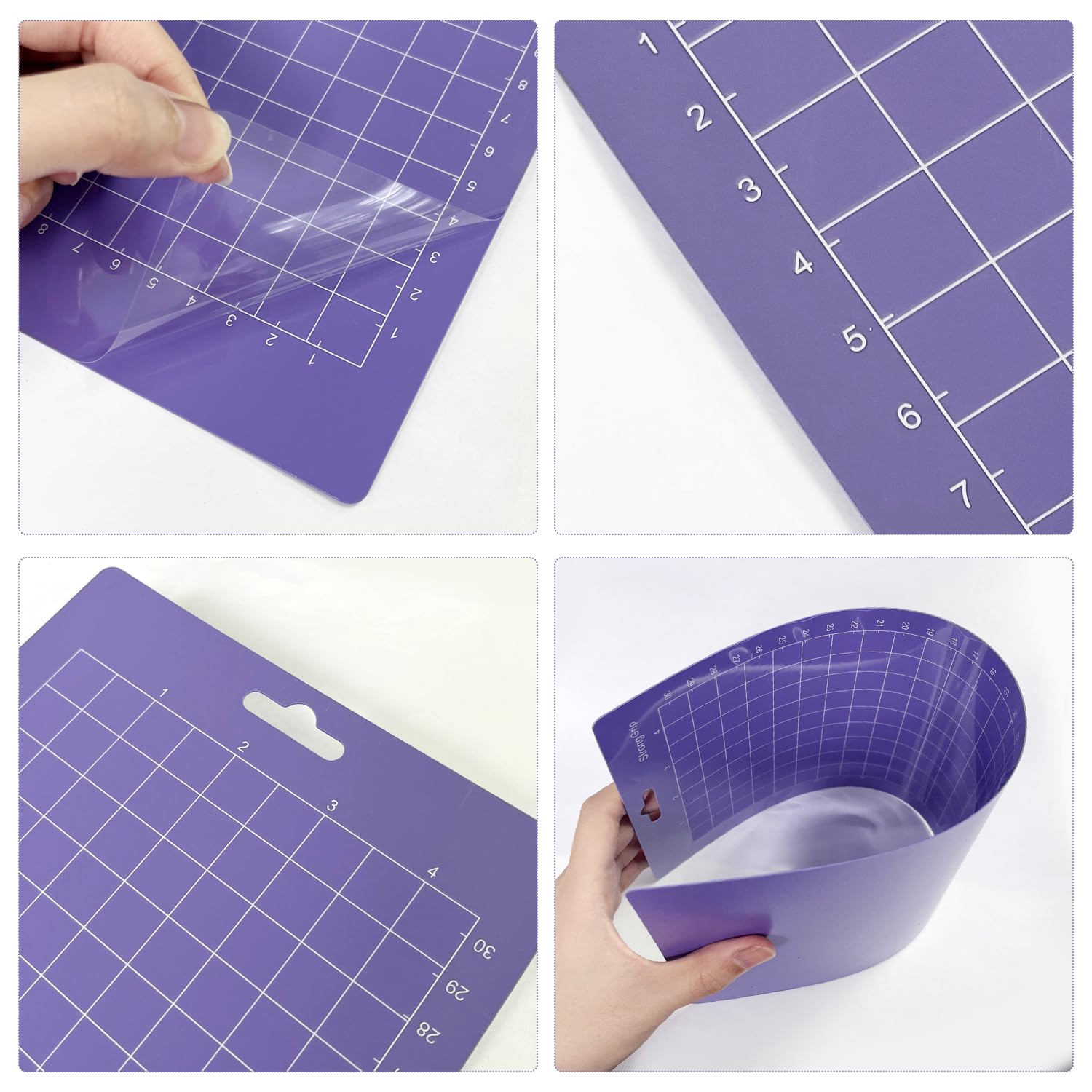 3 Cutting Mats with 1 Steel Ruler, 1 Squeegee and 1 Elbow Tweezers, Sticker Cutting Mat, Sticky Cutting Mat, Clay Cutting Mat for Engraving, Cutting, Paper Carving, Decoupage - Image 3