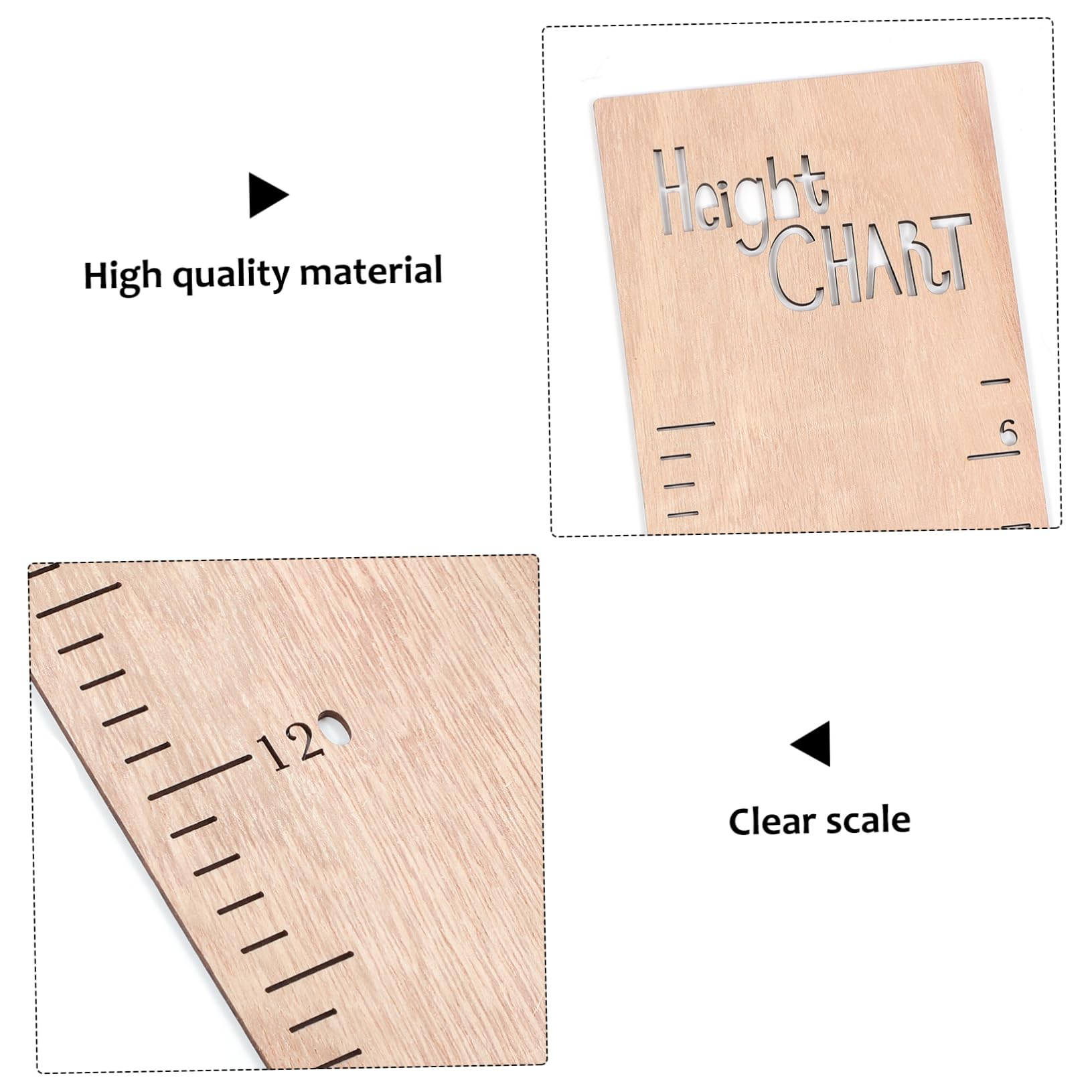 Sosoport Height Chart for Kids Wooden Decor DIY Growth Chart Wall Sticking Home Decor Bedroom