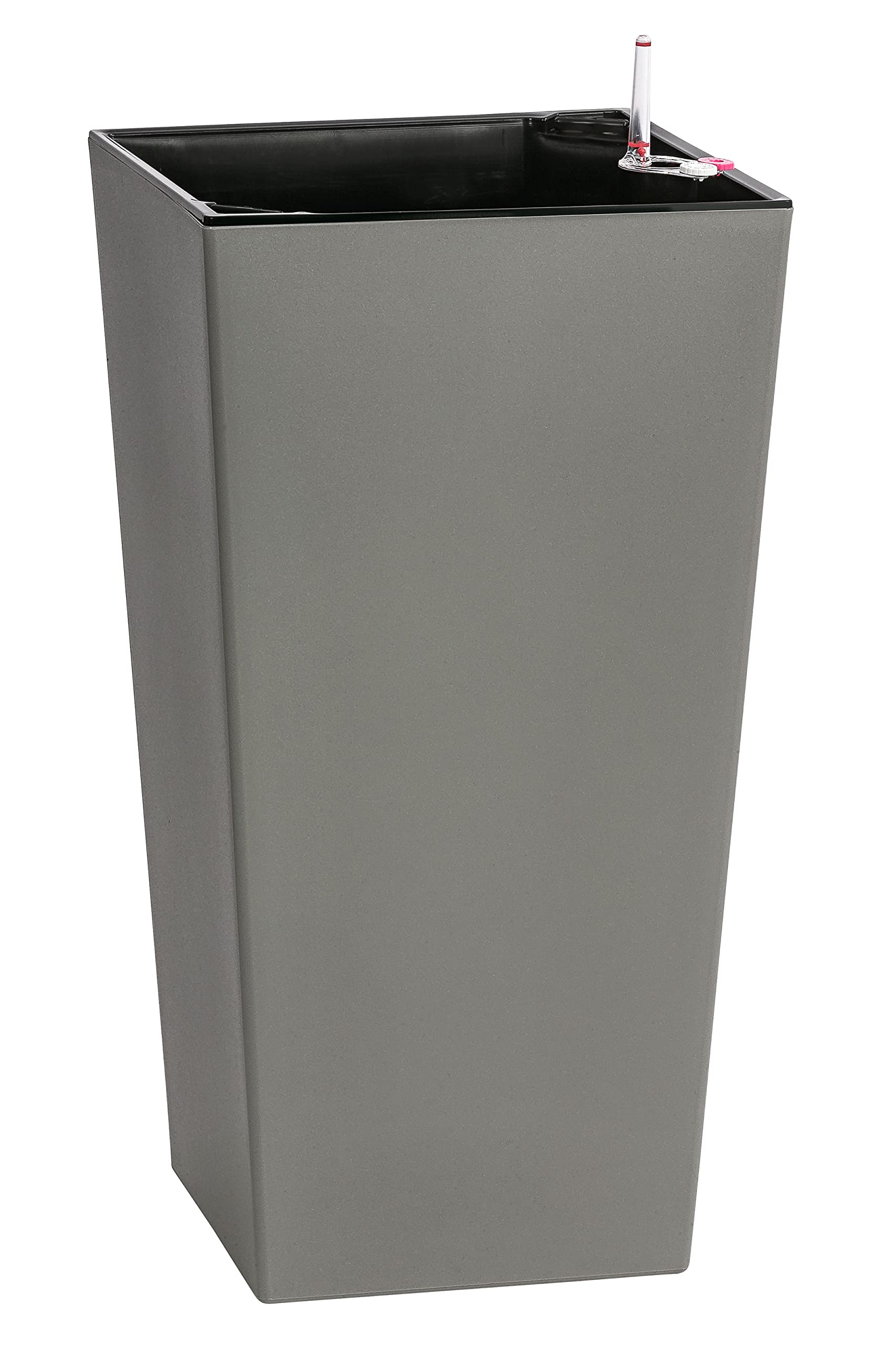 Dehner Pflanztopf Elise mit Selbstbewässerungs-System, ca. 58 x 30 x 30 cm, Kunststoff, grau-matt