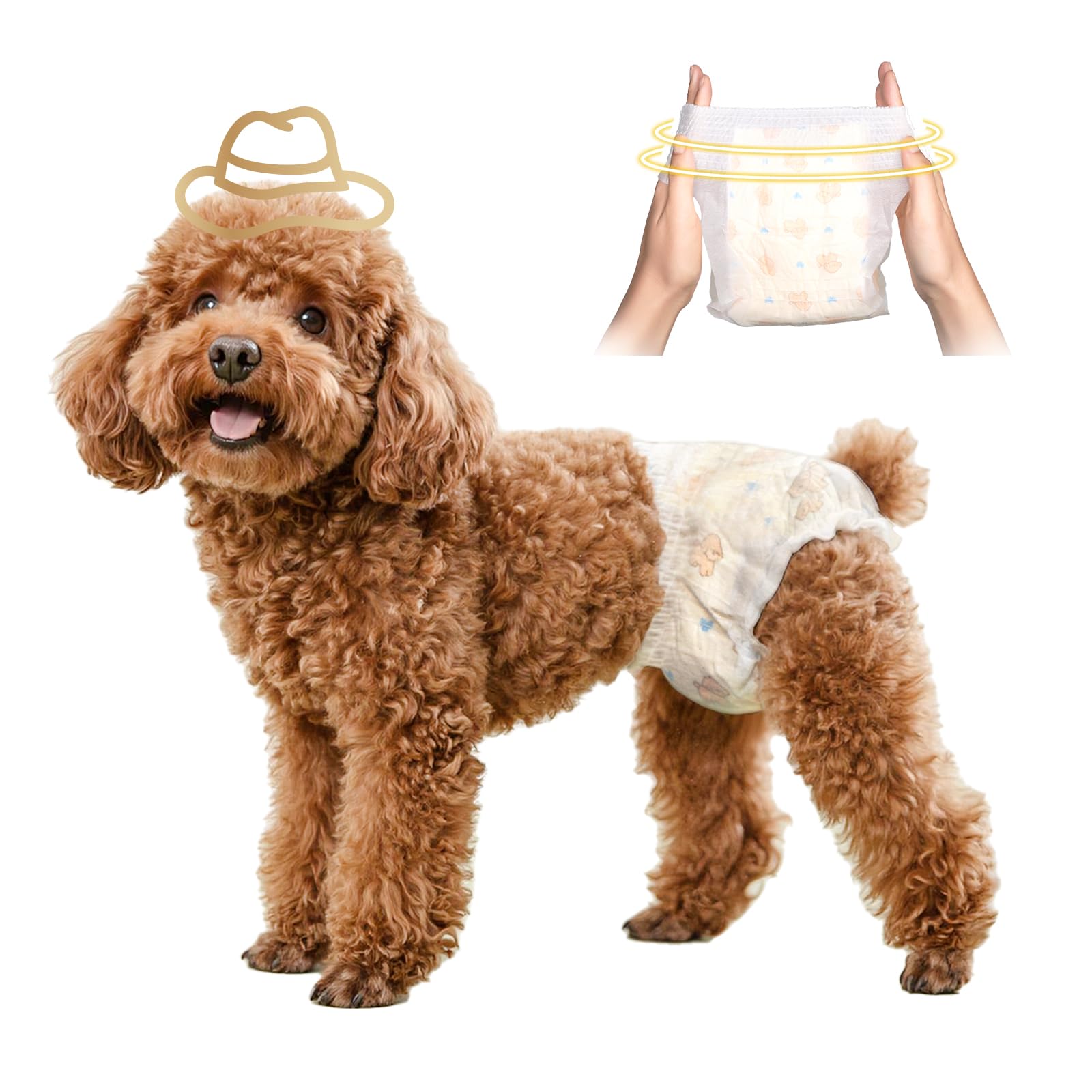 disposable dog diapers female, 360°leak-proof full wrap stretchy waist, highly absorbent diapers for female dog in heat, dog diapers for period (xs 10pcs)