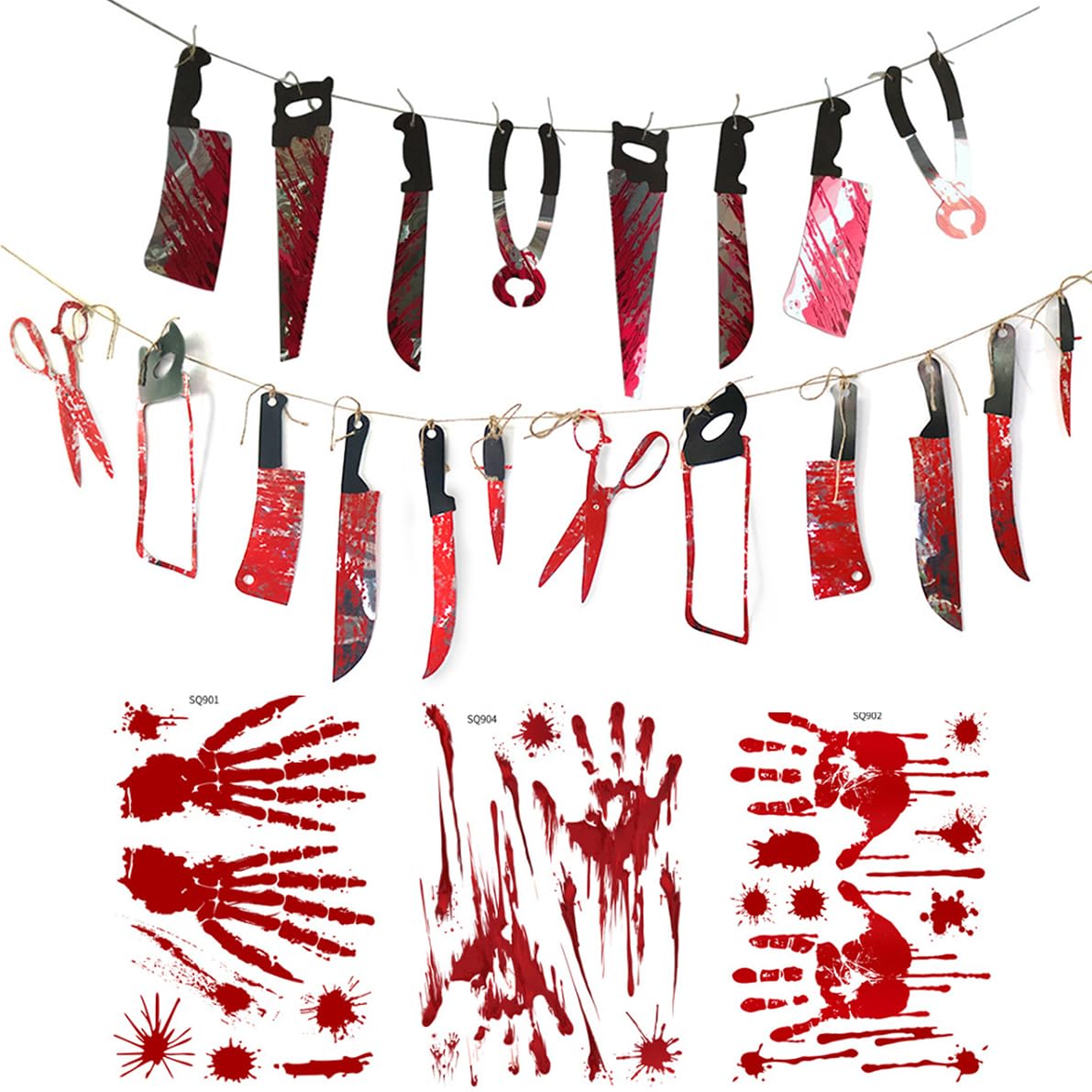 All For You Halloween Girlande – Gruselige Folter-Werkzeug-Banner, Ca. 1,8 M Länge