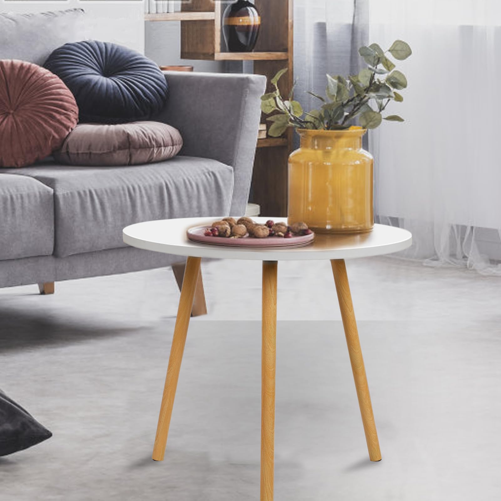 Round Coffee Table Small Round Table Nordic Style Dining Table Coffee Table 60cm Sofa Side Table End Table