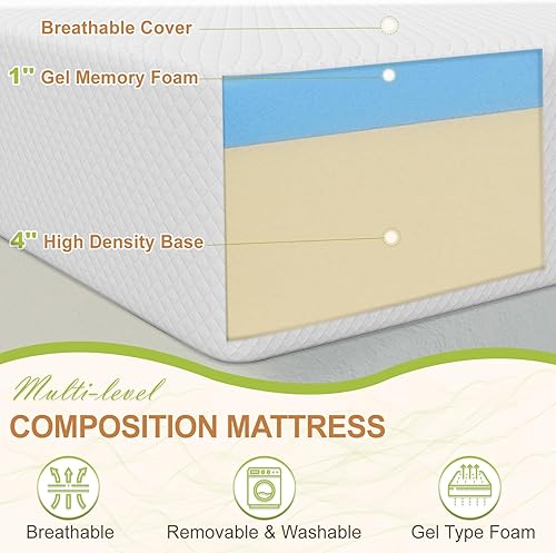 Miniatura 3 de Colchón tamaño King, espuma viscoelástica de gel, alivio de presión y enfriamiento, certificado CertiPUR-US, cama en una caja, 80 pulgadas de largo