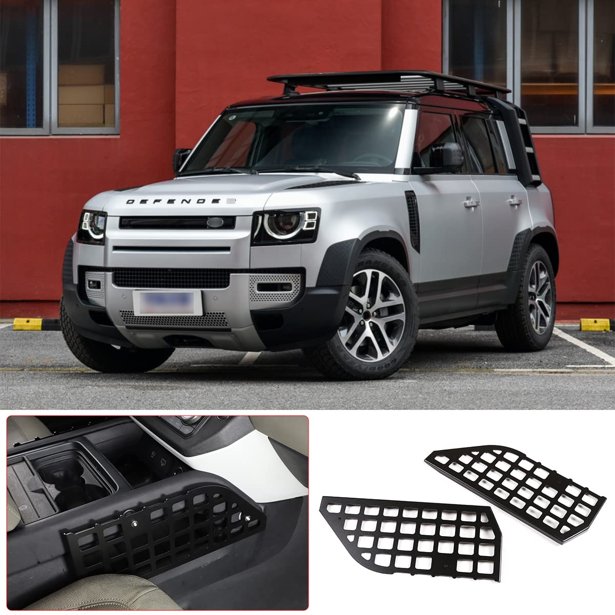 Para Land Rover Defender 90 110 2020-2022 Aleación de aluminio Consola central Control lateral Bolsa de almacenamiento Rack Organizador multifuncional