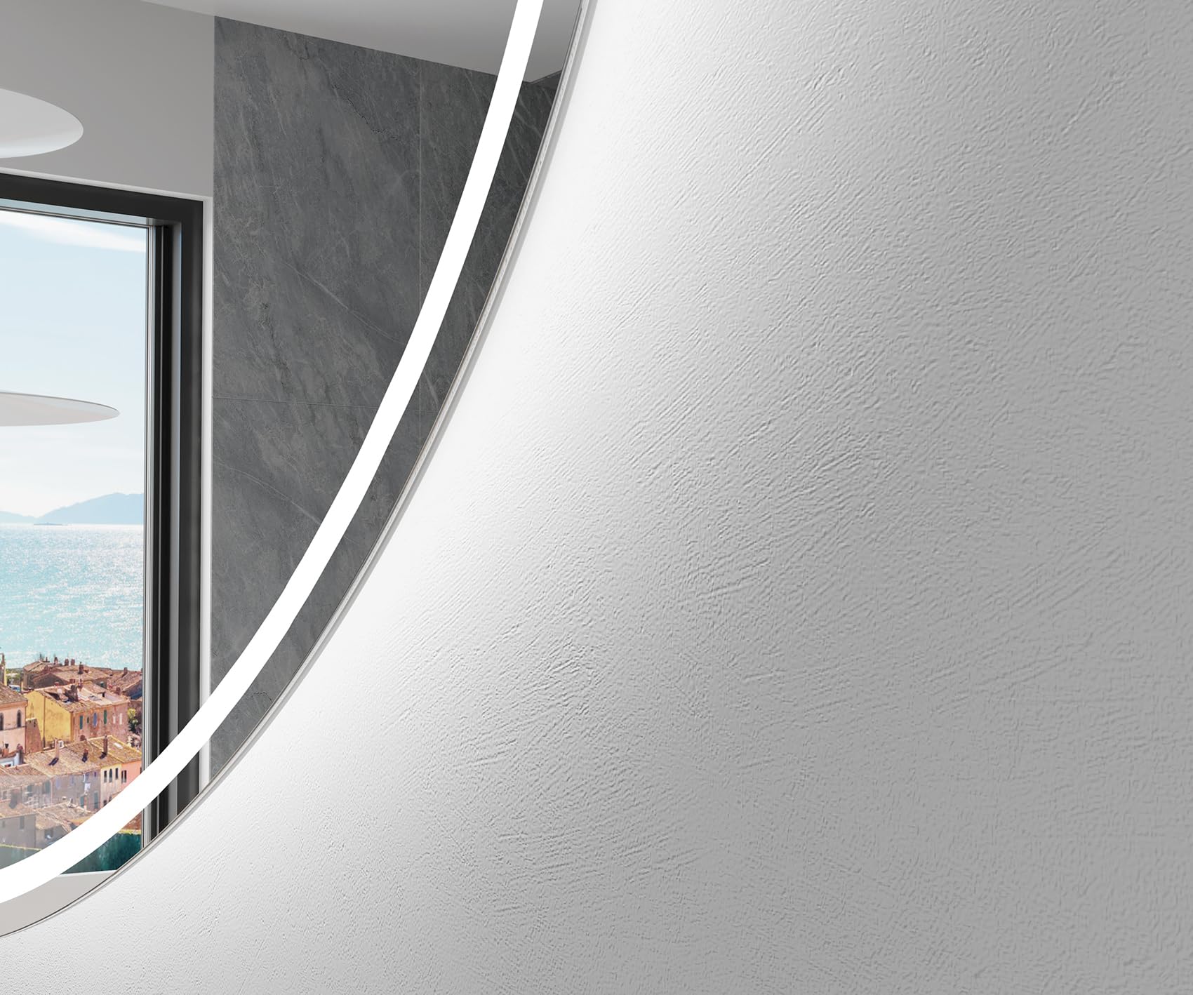 A ARTFORMA decorativi Specchio LED da parete forme particolari 94x54 cm | su Misura | moderno specchi con illuminazione, retroilluminato | CHM223