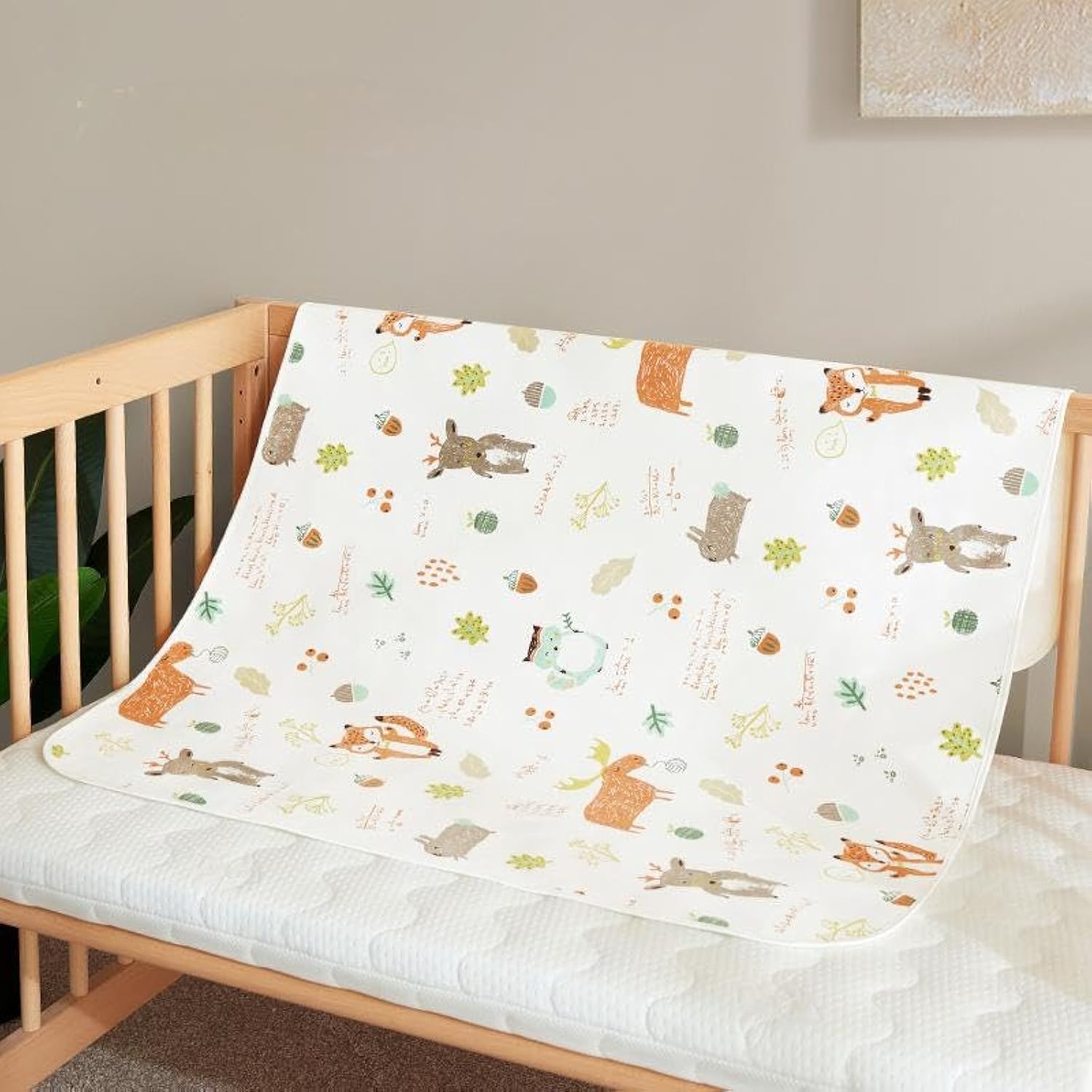 Baby Waterproof Bed Pad Washable Mattress Pad Reusable Underpads Bed Wetting Incontinence Cover for Baby Toddler Children and Adults (Squirrel)