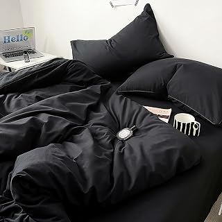 Funda de edredón de algodón para incontinencia, impermeable, transpirable, con cremallera, lavable, color negro, 200 x 200 cm