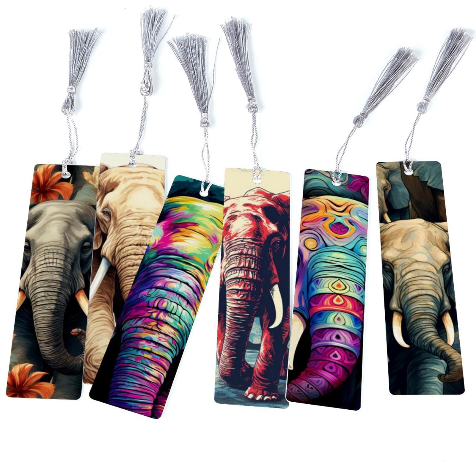 Marque-pages éléphant de qualité supérieure lot de 6 raffiné - 8