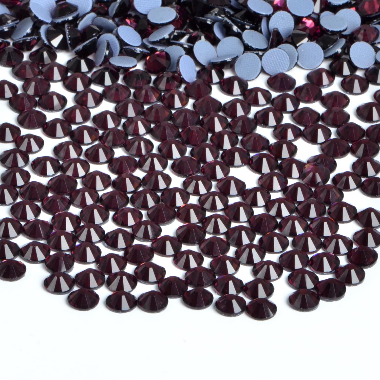 Bymitel Hotfix Crystal Rhinestones Round Gems Iron on DIY Jewelry Making Flat Back for Crafts,Amethyst, 1.3mm(SS3/2880pcs)