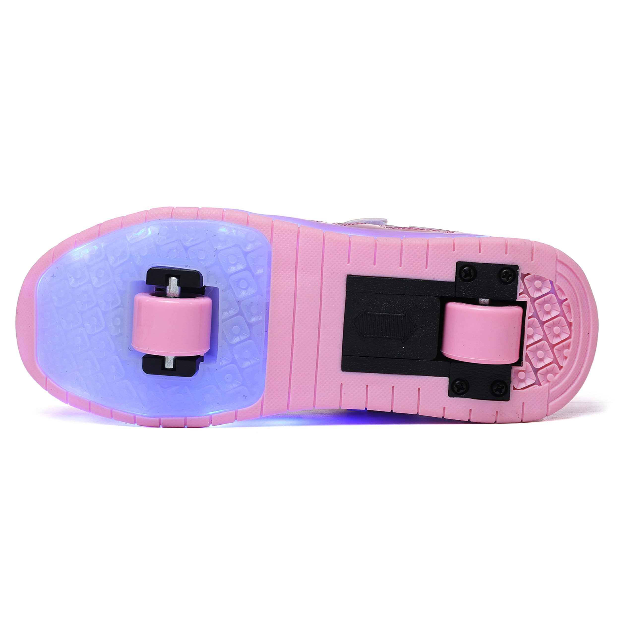 Garçon et Fille LED Lumières Clignotante Patins à roulettes,Unique Double Rétractables Roues Rechargeables,Skateboarding Shoes Outdoor Sports Gymnastique Sneakers