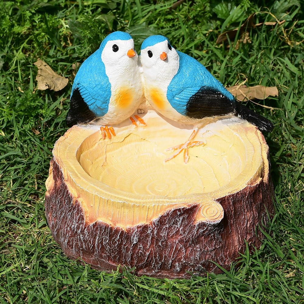 Vikarafty Blue Birdbath and Feeder Decorative Resin Love Bird (Home Decor, Garden Decor, Gift Item, Balcony)-image-32