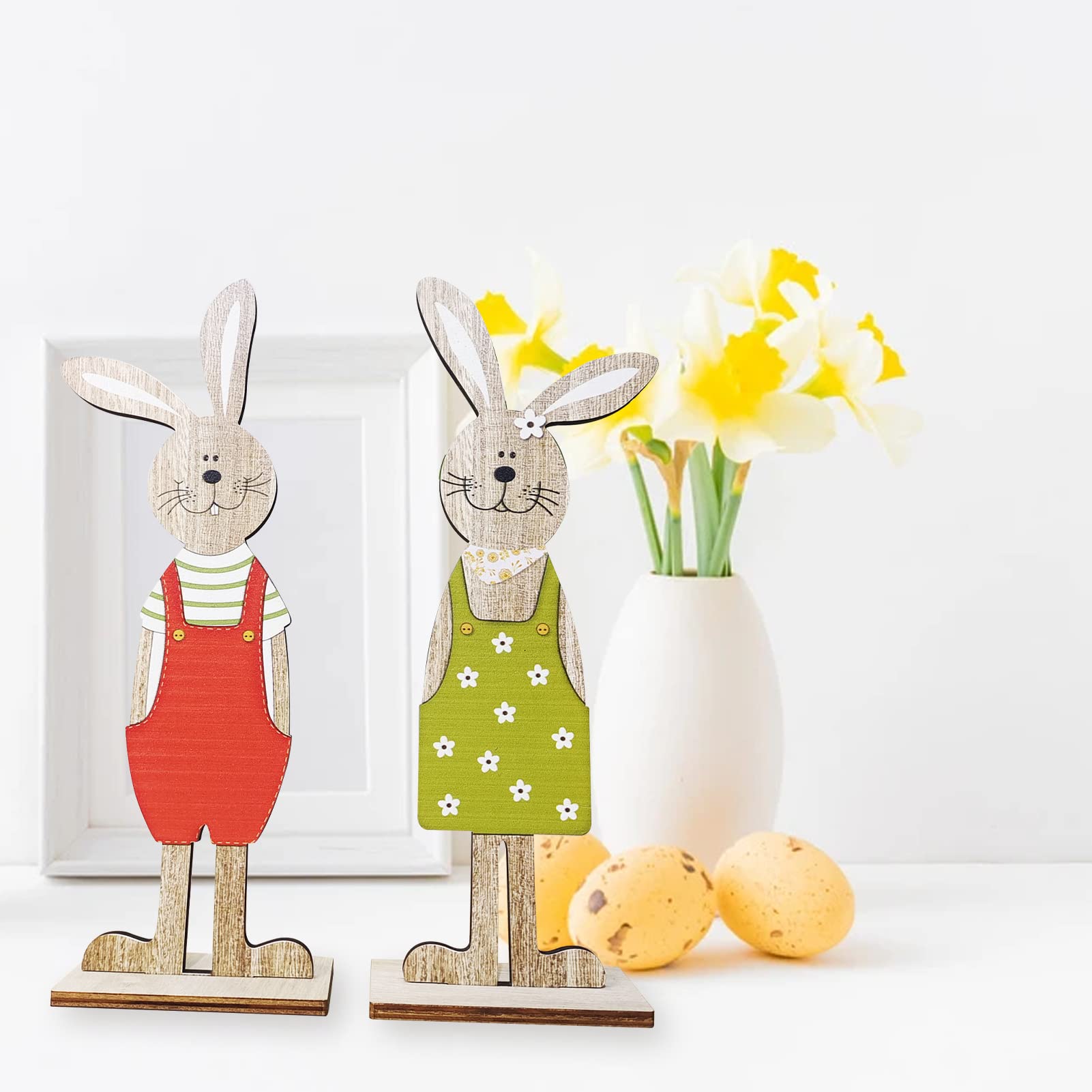 3 stks Pasen Konijn Voordeur Teken DIY Grappige Konijn Houten Teken Opknoping Deurkozijn Schommel Houder Vrolijk Pasen Plaque, Houten Pasen Teken, Paashaas Ornamenten