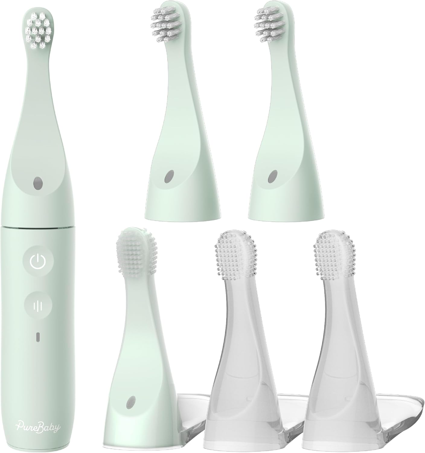 Pure Enrichment PureBaby Infant-to-Toddler Electric Toothbrush and Replacement Head Bundle