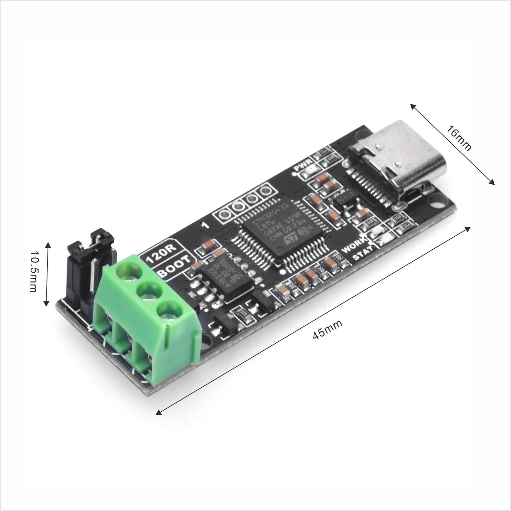 OSOYOO MKS CANable 2.0 USB-C to CAN Adapter Analyzer, Supports CAN-FD, SLCAN, SocketCAN, Candlelight, Klipper - Compatible with XP / WIN7 / WIN8, Linux