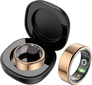 Smart Ring Heart Rate Monitor Sleep Tracker Health Ring Blood Oxygen Pedometer Calories Step Counter Fitness Ring IP68 Waterproof Smart Rings For Men