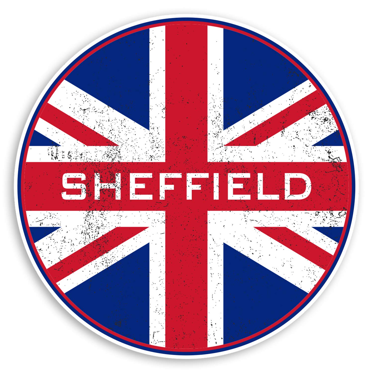 Destination Vinyl Ltd Multi 2 X 10Cm Sheffield England Vinyl Stickers Uk Britain Flag Luggage Sticker #30307 (10Cm Wide)