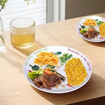 10 Portion Control Plate for Balanced Eating - Healthy Nutrition Plate for Adults and Teens - Melamine Dividers, Weight Loss (2)