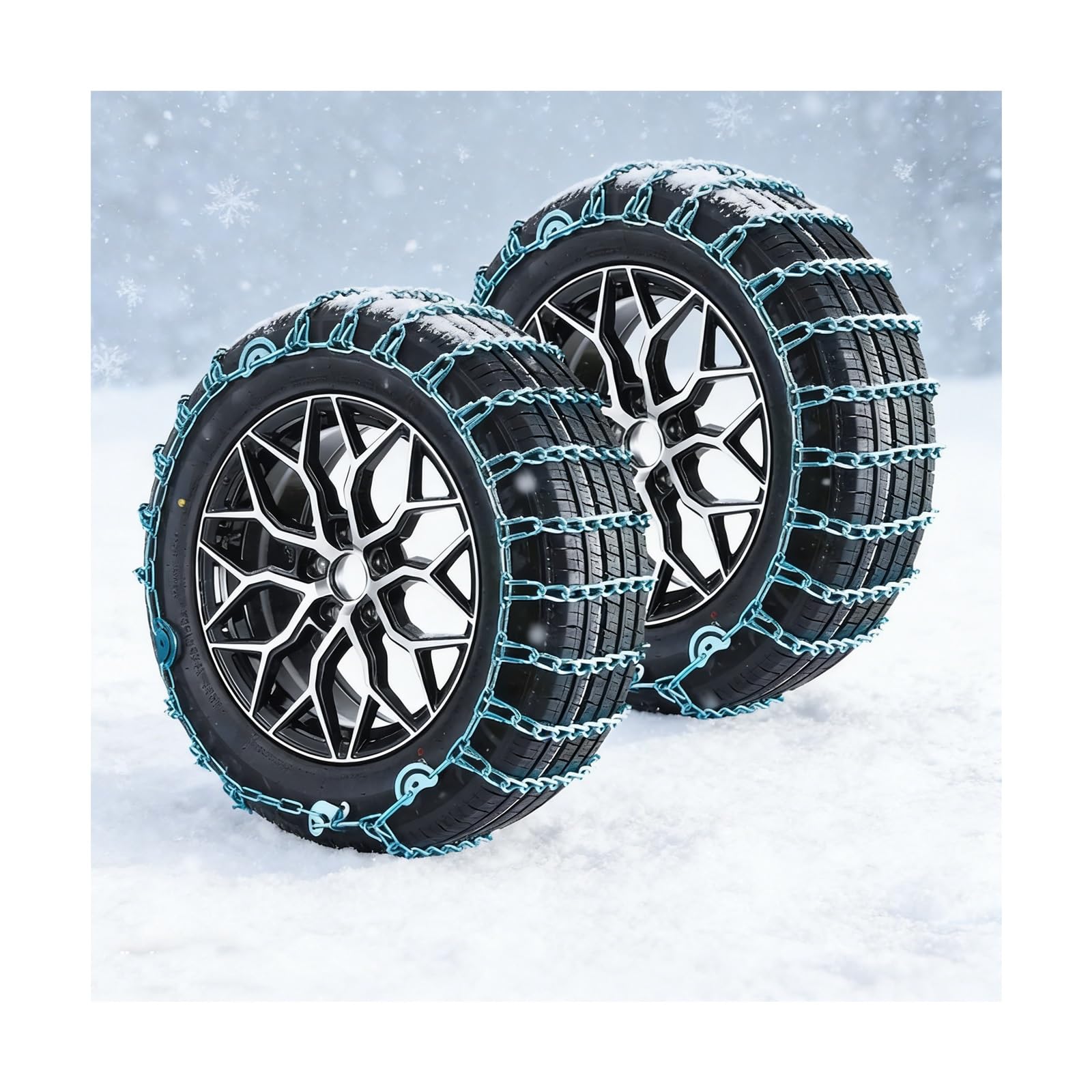 Cadenas Ruedas Nieve,Cadenas De Nieve Para Coche, Para Coche CamióN Suv Adecuadas Para NeumáTicos Ancho Para Barro, Arena, Nieve, Hielo, Subida Juego De 2(215/75R16)