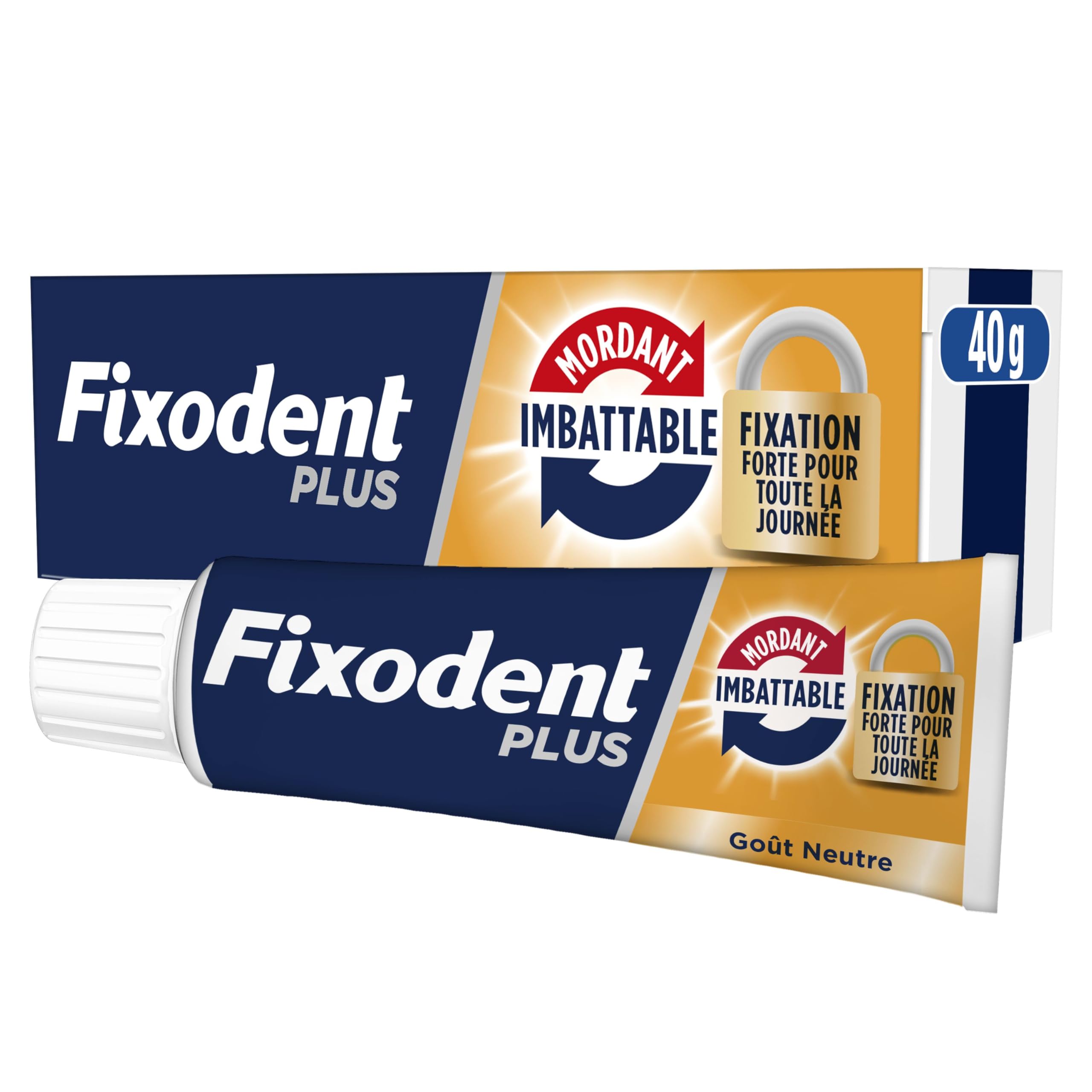 Fixodent Plus Mordant Imbattable Crème Adhésive pour prothèses Totales & Partielles 40gm